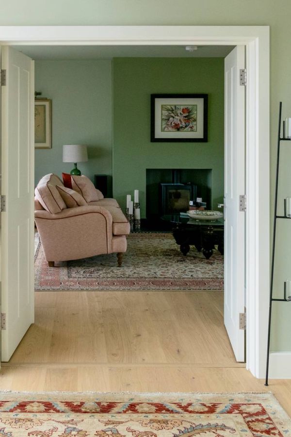 Doorway showing a couch in another room